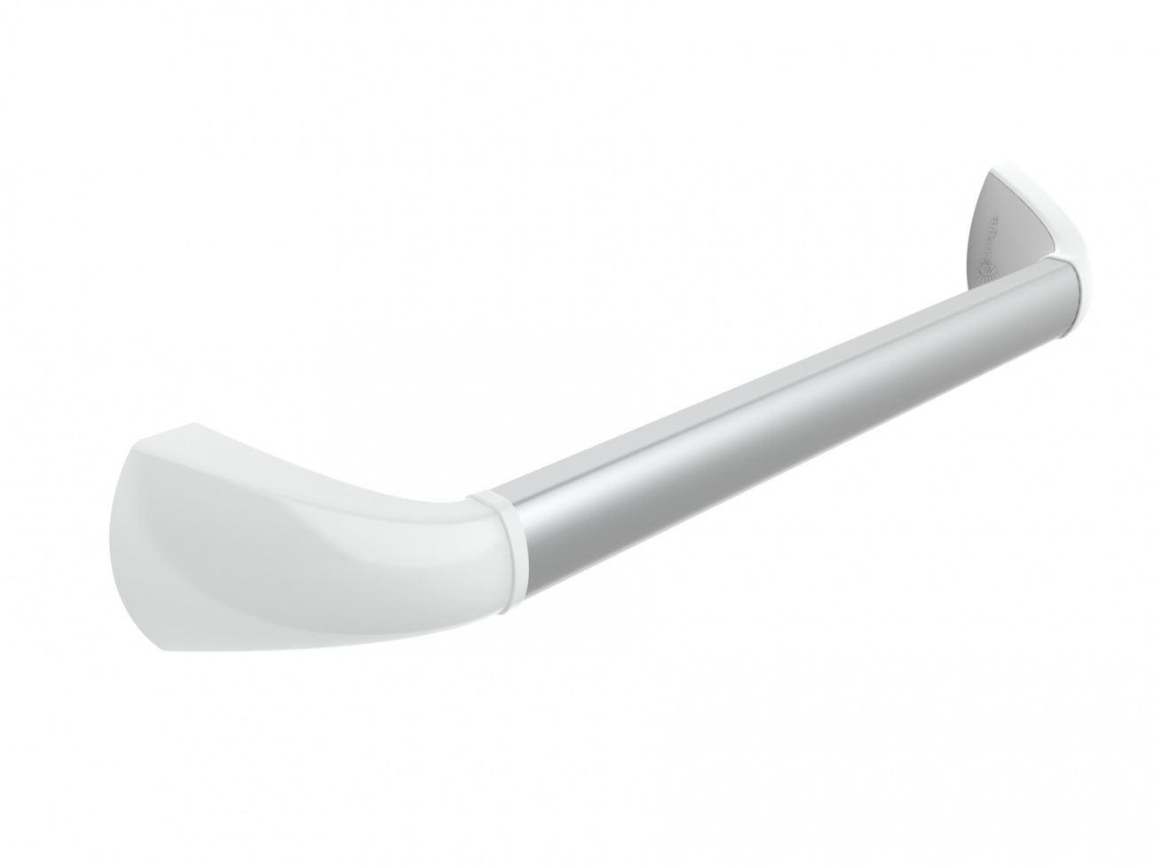 SecuCare wandbeugel zilverkleurig-recht- afdekkappen in mat wit