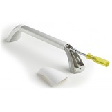 SecuCare wandbeugel zilverkleurig-recht- afdekkappen in mat wit