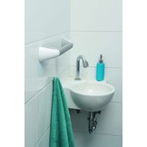 SecuCare wandbeugel zilverkleurig-recht- afdekkappen in mat wit