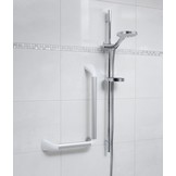 SecuCare wandbeugel zilverkleurig -gehoekt- afdekkappen in mat wit