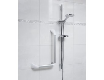 SecuCare wandbeugel zilverkleurig -gehoekt-afdekkappen in mat wit