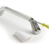 SecuCare wandbeugel zilverkleurig -gehoekt- afdekkappen in mat wit