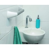 SecuCare wandbeugel zilverkleurig -gehoekt- afdekkappen in mat wit