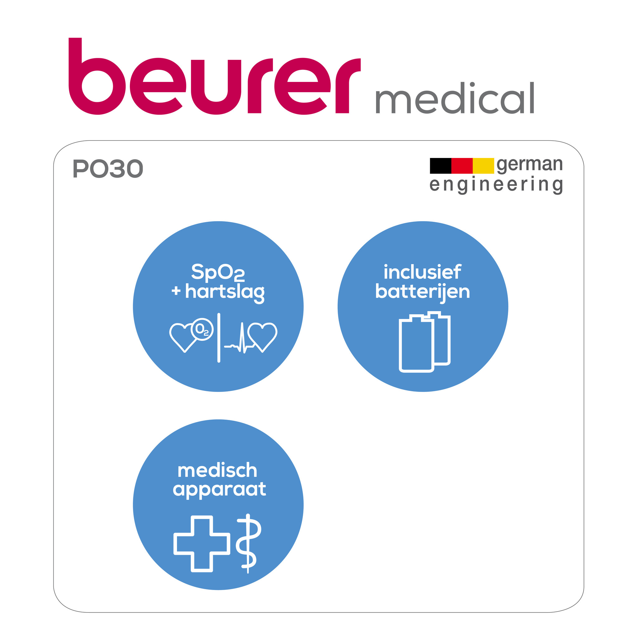 Beurer PO30 - Saturatiemeter/Pulseoximeter - Hartslagmeter - Medisch product