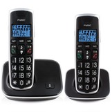 Fysic FX-6020 - Senioren DECT telefoon met grote toetsen en 2 handsets, zwart