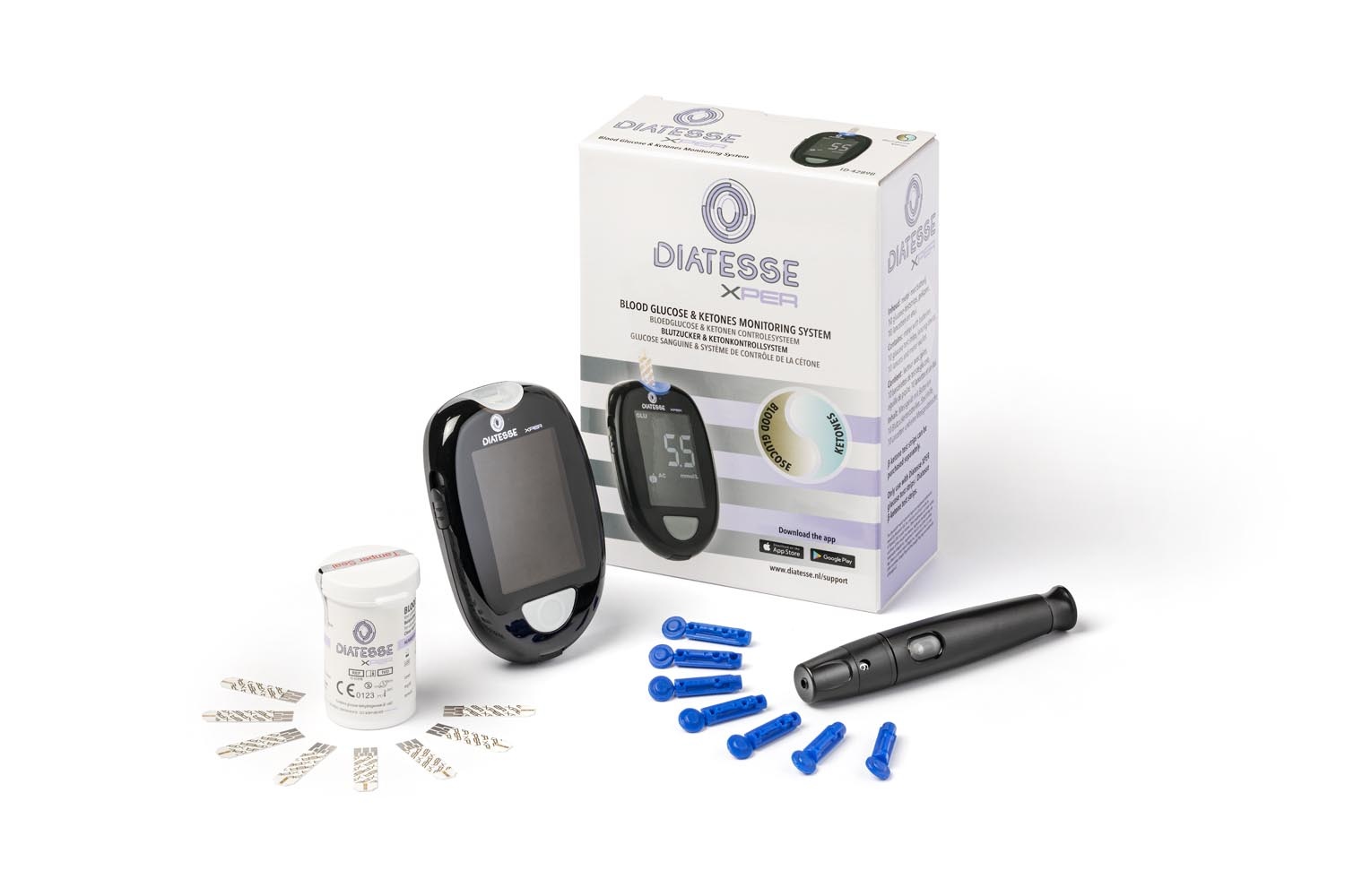 Diatesse XPER startpakket + 10 Diatesse XPER teststrips (+ ketonen)