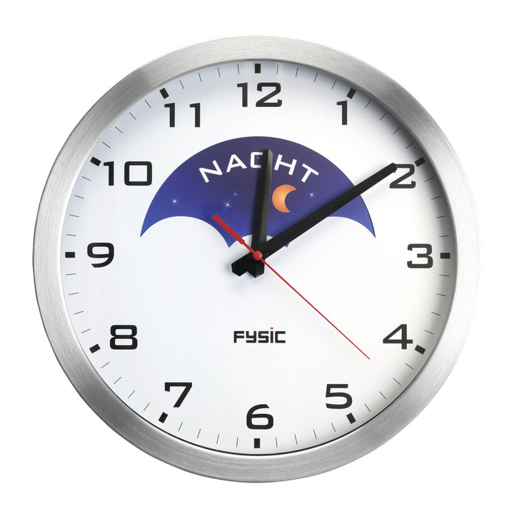 Fysic FK150 - Dementieklok met grote analoge wijzerplaat - Aluminium