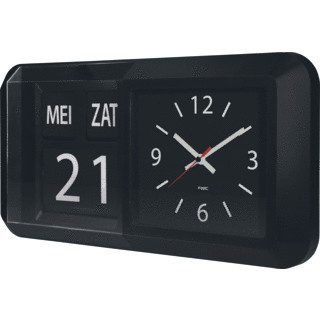 Fysic FK850 - Dementieklok / grote analoge wandklok met tijd, dag en datum