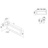 Opklapbare toiletbeugel RVS