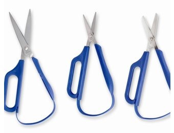 Zelfopenende schaar met 1 groot oog afgerond 45mm