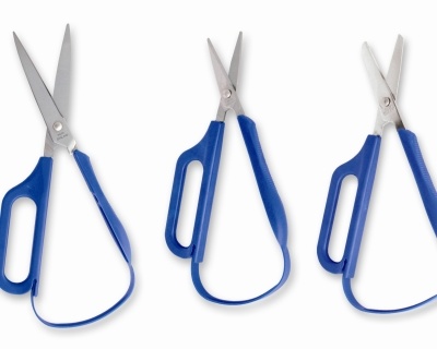 Zelfopenende schaar met 1 groot oog afgerond 45mm