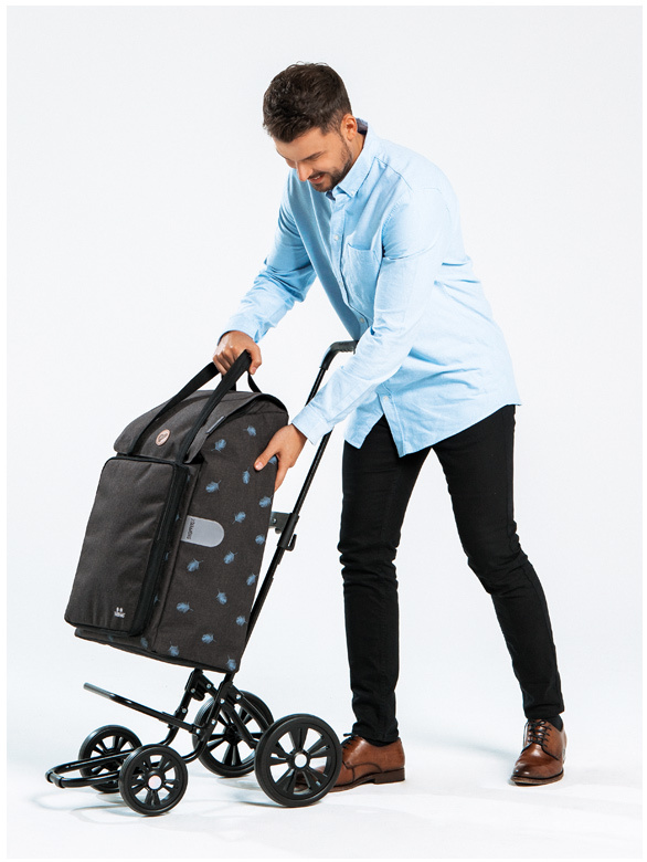 Shopper Andersen Quattro Senta, wit-zwart