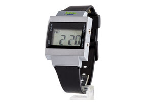 Nederlandssprekend horloge, zilver/zwart