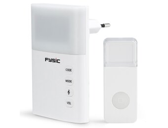 Fysic FD-110 - Draadloze deurbel met flitslicht, wit