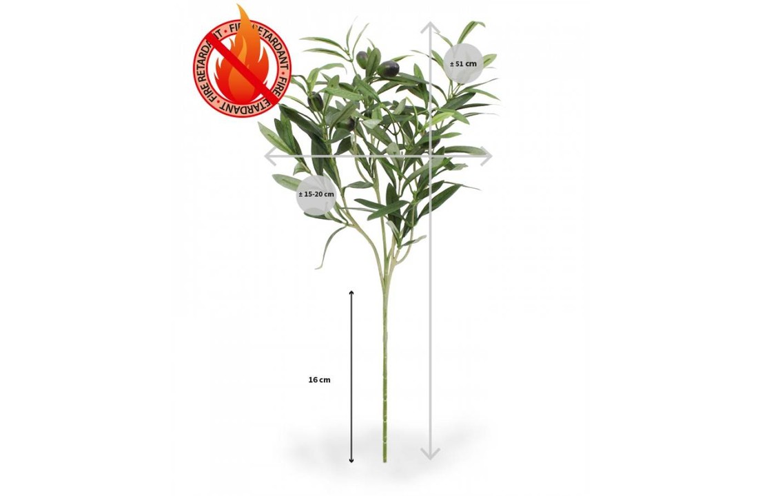 Kunst Olijftak 54 cm met vrucht FR