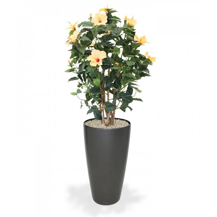 Hibiscus Deluxe kunstplant 100 cm oranje