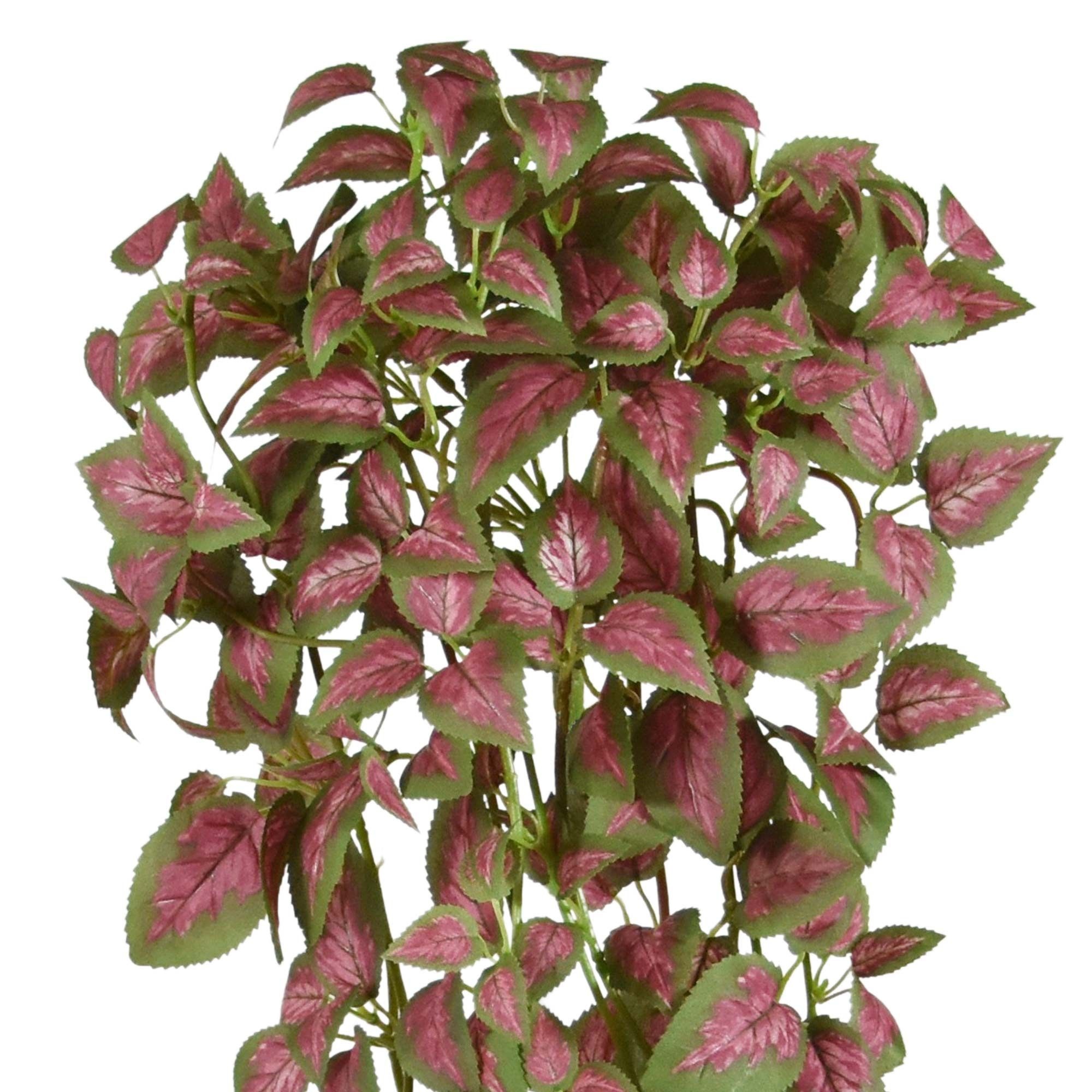 Coleus kunst hangplant 90cm rose/groen