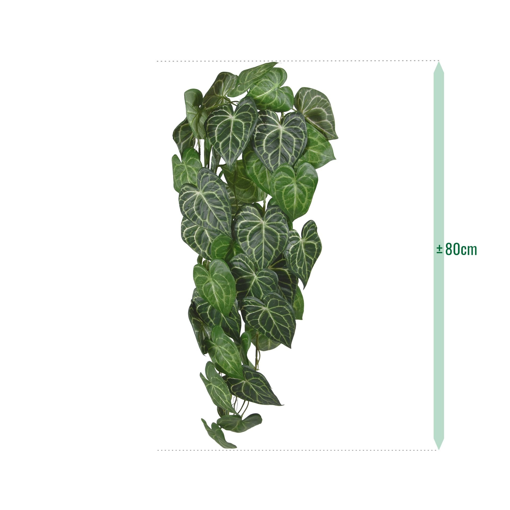 Anthurium Clarinervium kunst hangplant 80cm