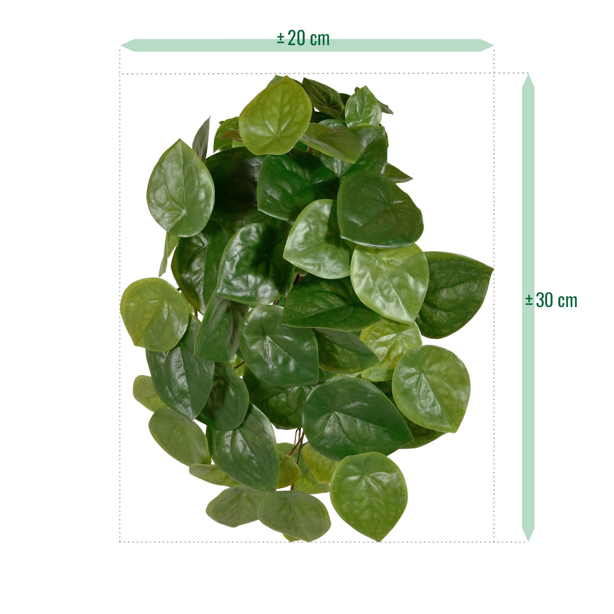 Pilea Peperomioides kunst hangplant 30cm bont