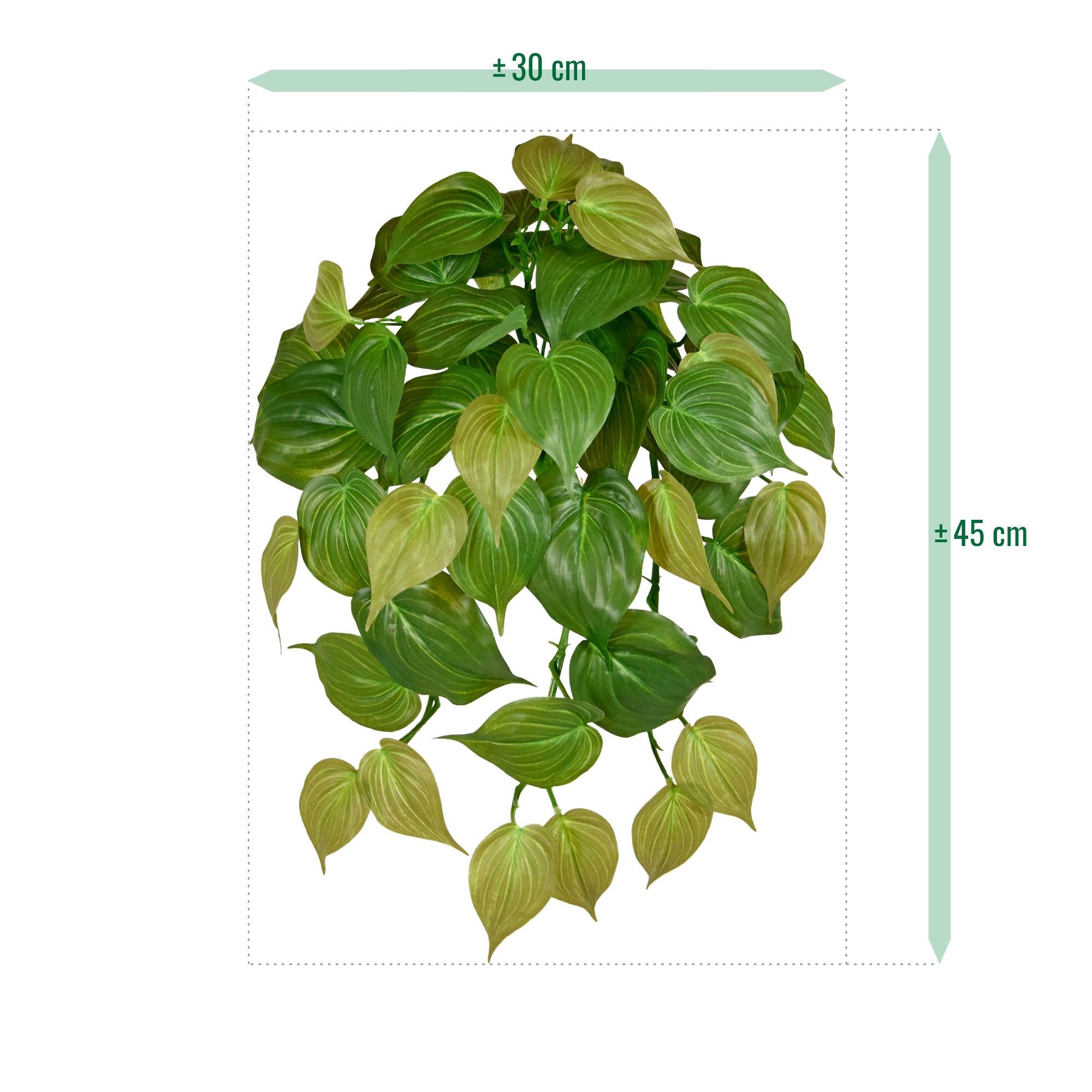 Philodendron Micans RT kunst hangplant 45cm