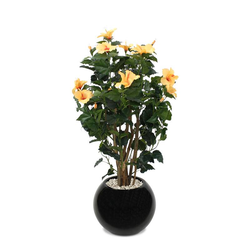 Hibiscus Deluxe kunstplant 100 cm oranje