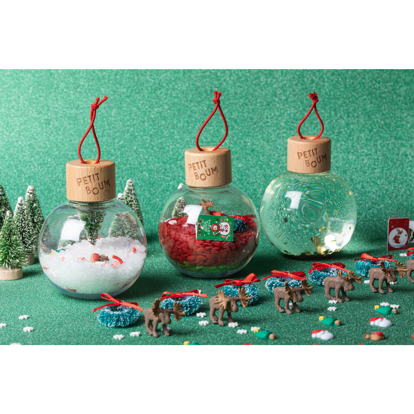 Petit Boum Petit Boum Sensorische set van 3 kerstballen