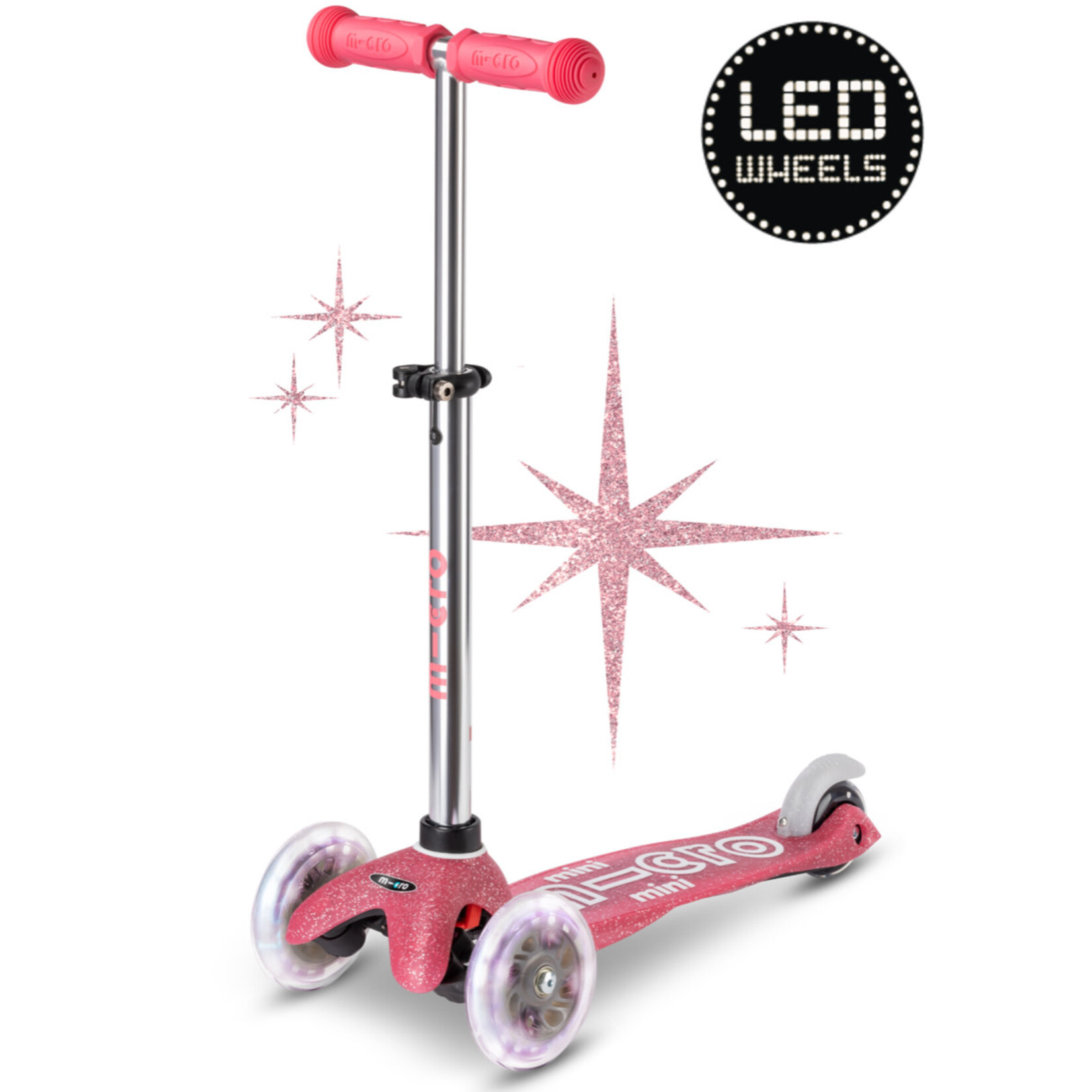 Micro Step Mini Micro Step Deluxe Glitter LED Roze