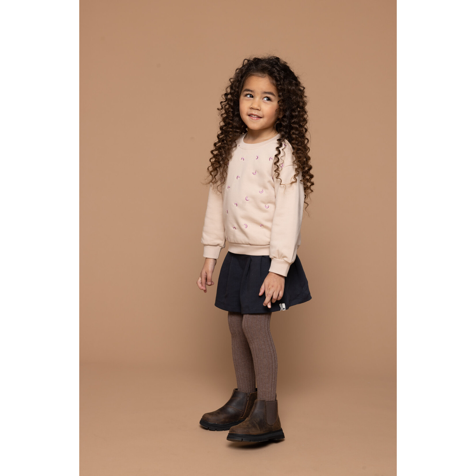 LOOXS Little Little embroidery sweater - Latte