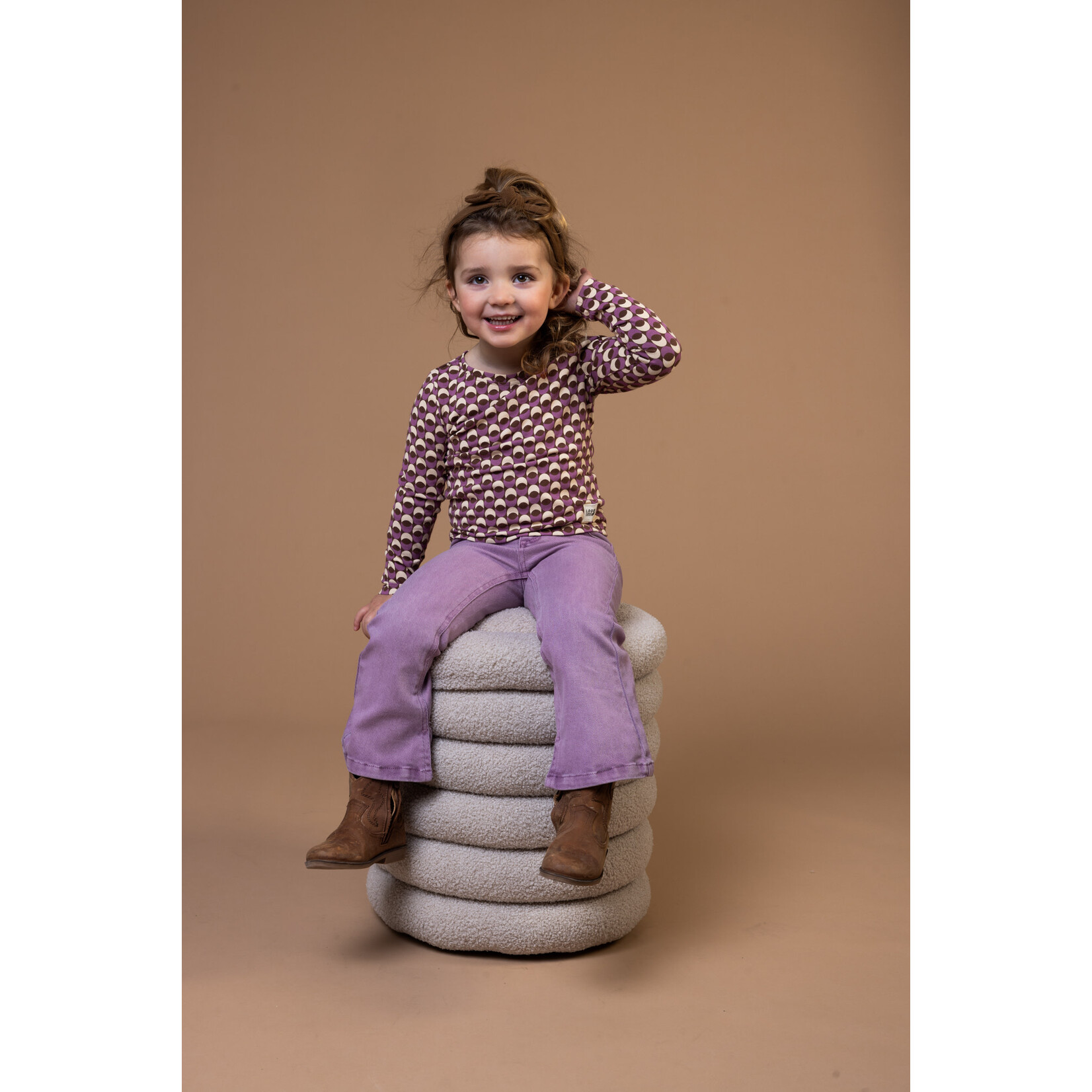 LOOXS Little Little twill flare pants - Purple rain