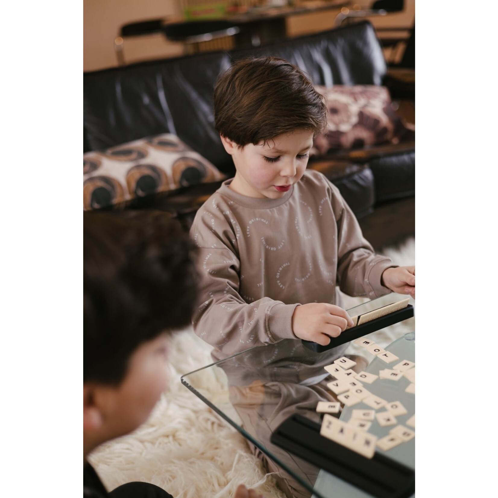 LEVV Little Pascal - AOP Taupe Text