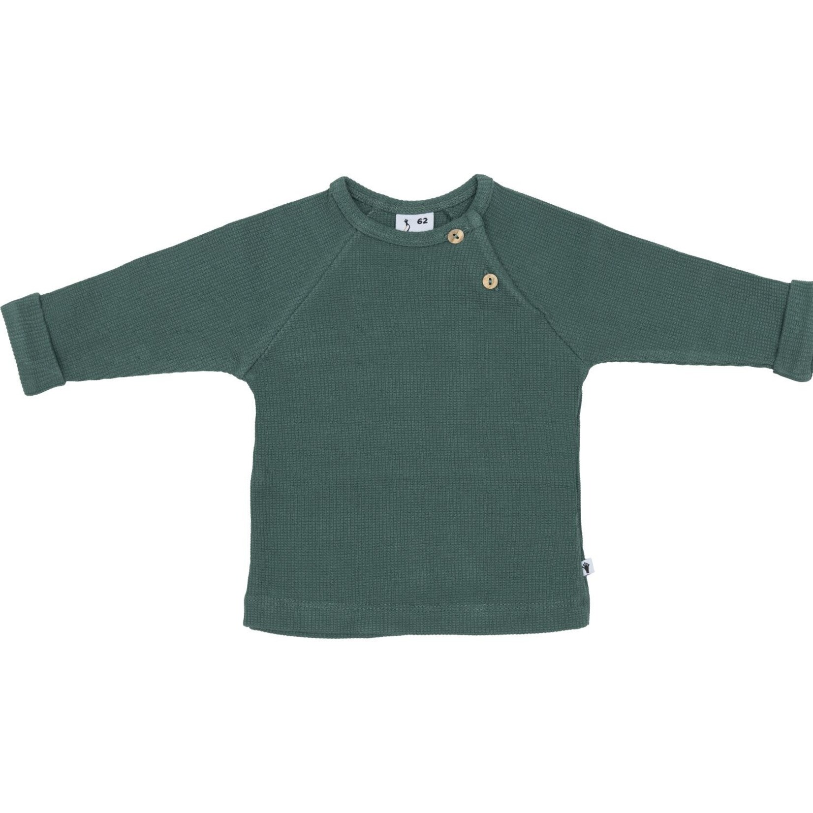 Klein Babykleding Shirt Raglan Waffle Posy. Green