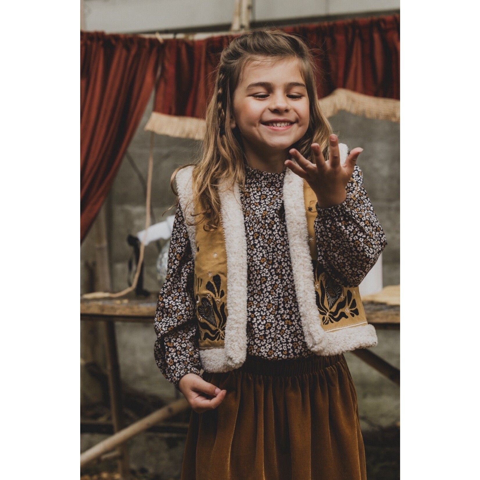 LOOXS Little Little boho gilet - Ochre yellow