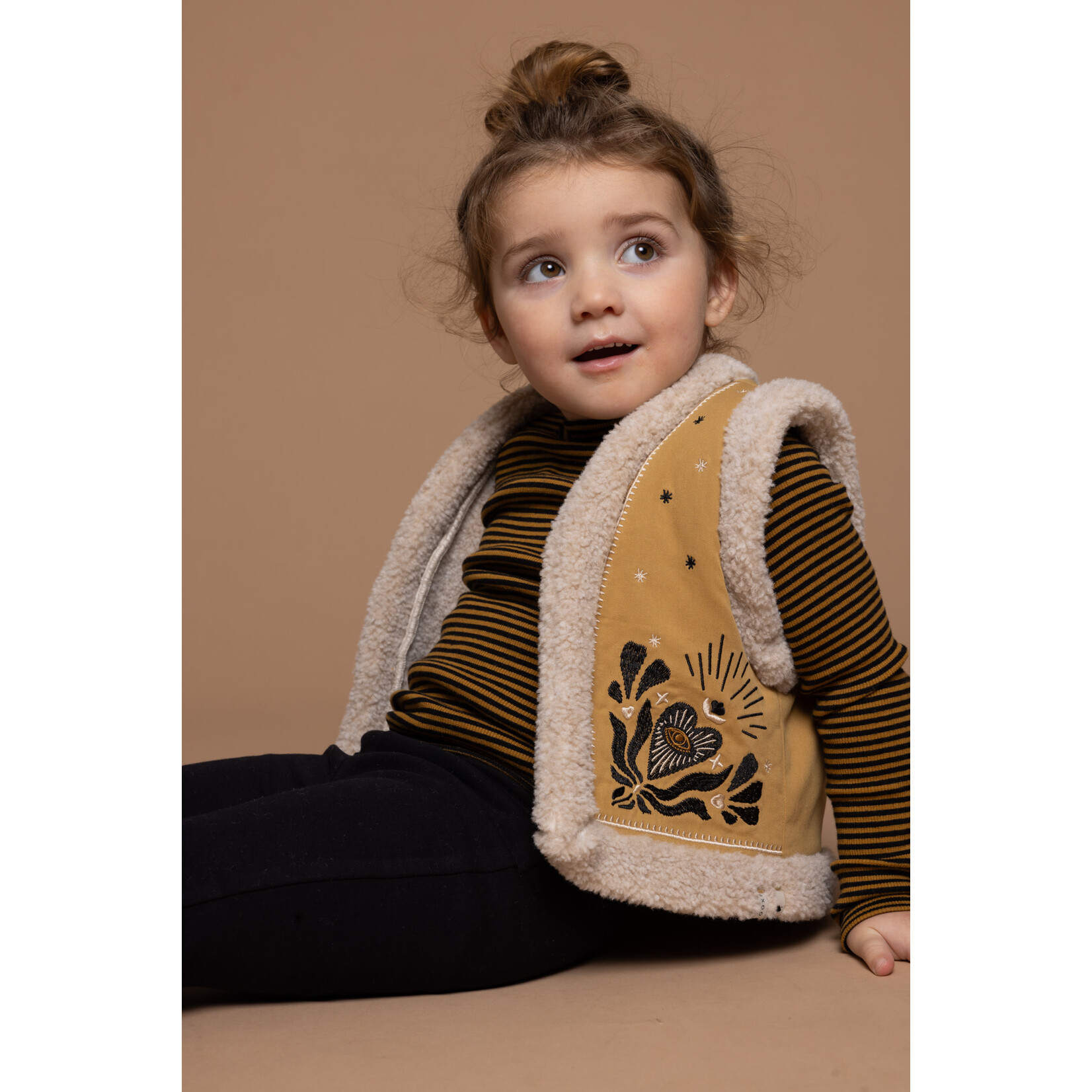 LOOXS Little Little boho gilet - Ochre yellow