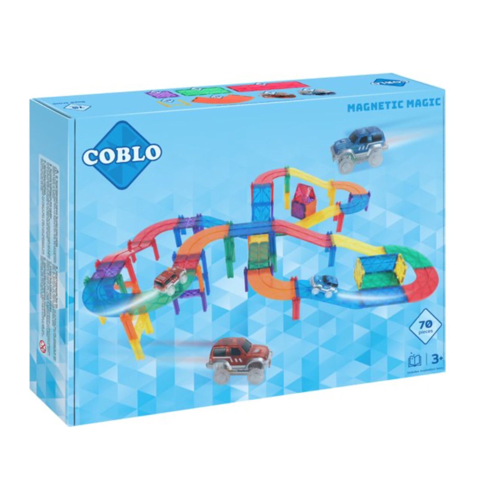 Coblo Coblo Racebaan kleur Magneetblokken - 70 stuks