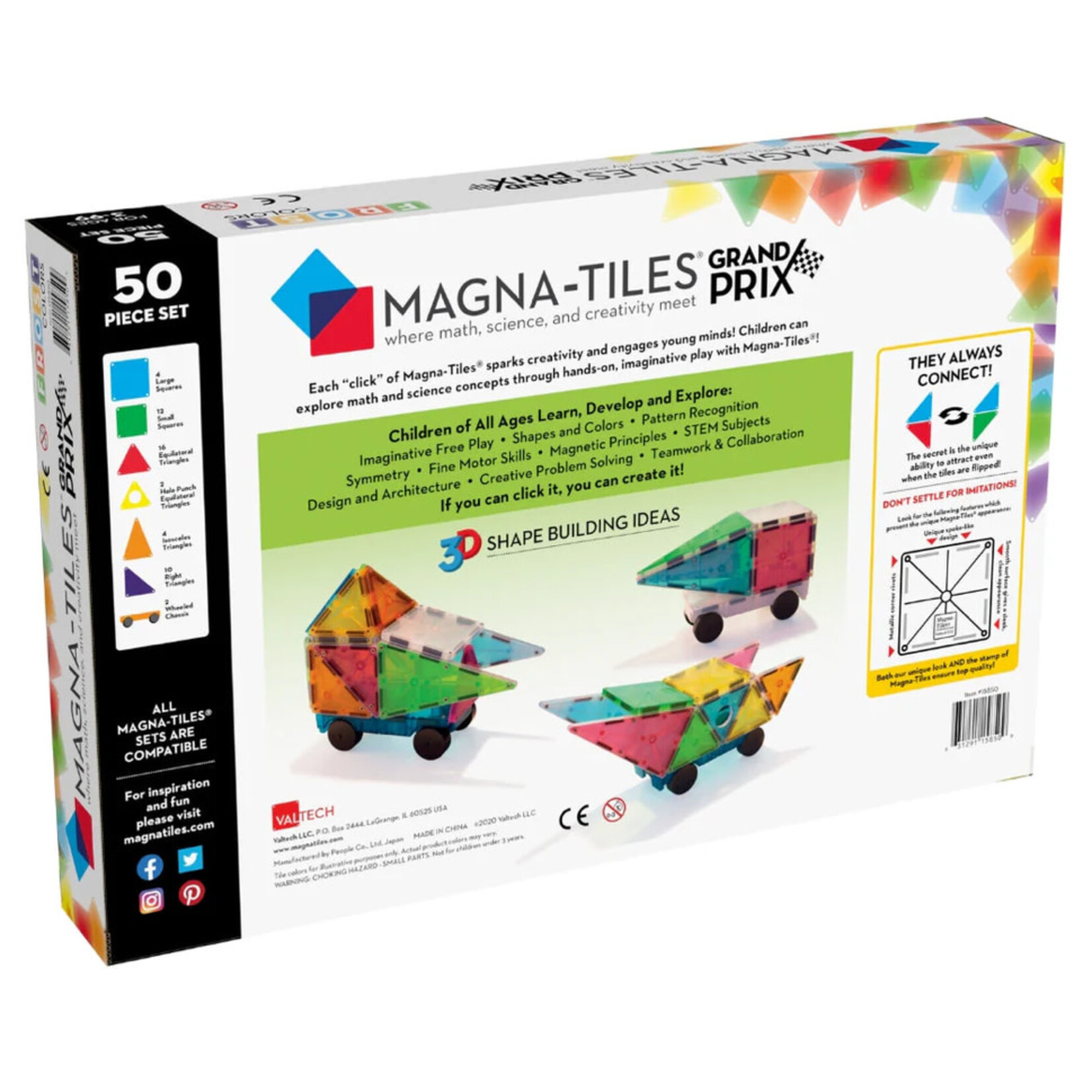 Magna Tiles MAGNA-TILES Grand Prix Frost - 50 stuks