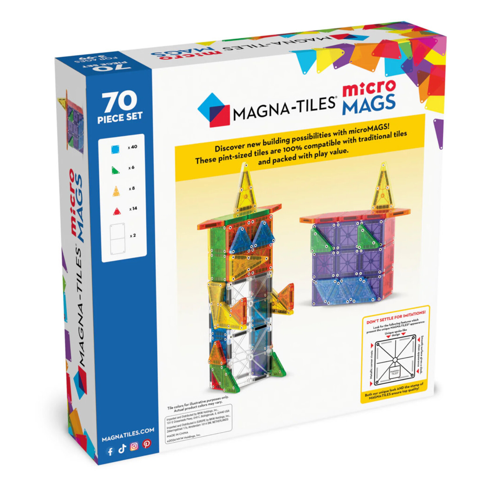 Magna Tiles MAGNA-TILES Micro Mags - 70 stuks