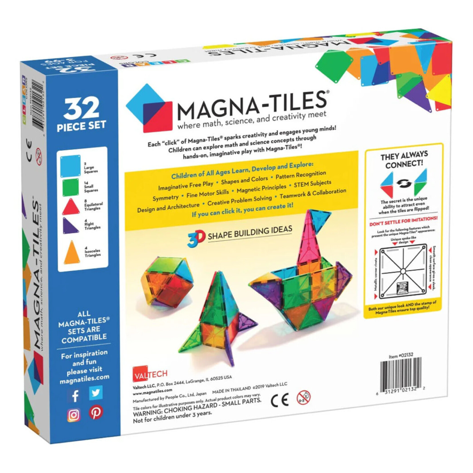 Magna Tiles MAGNA-TILES Clear Colors - 32 stuks