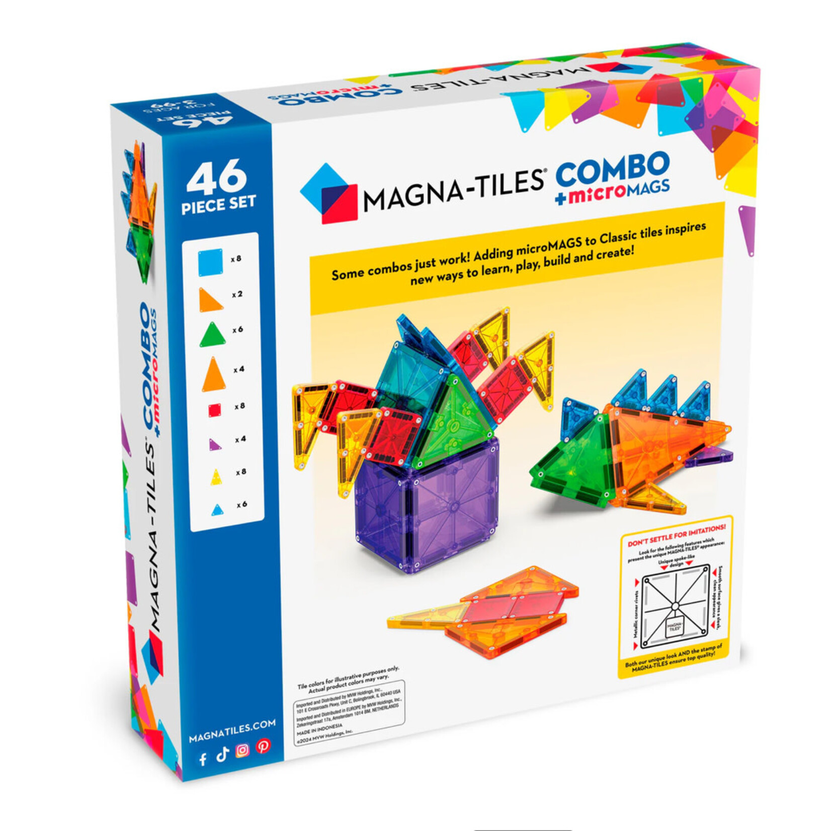 Magna Tiles MAGNA-TILES Combo met Micro Mags - 46 stuks