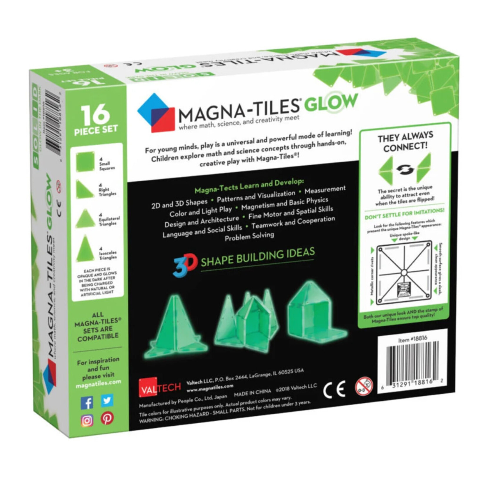 Magna Tiles MAGNA-TILES Glow in the Dark - 16 stuks