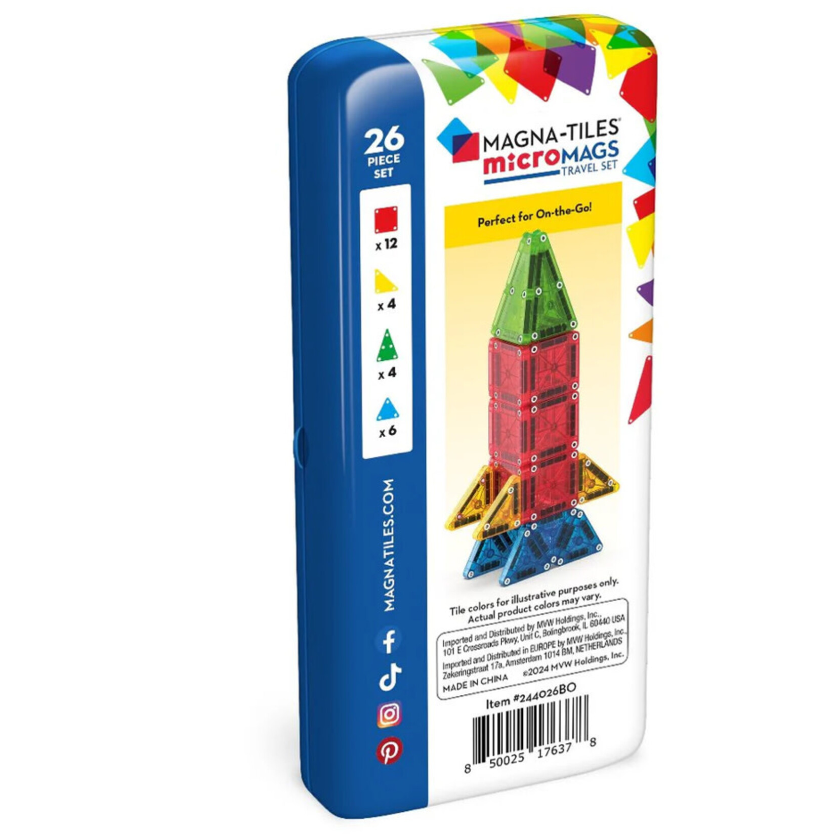 Magna Tiles MAGNA-TILES  Micro Mags Travel Set -26 stuks