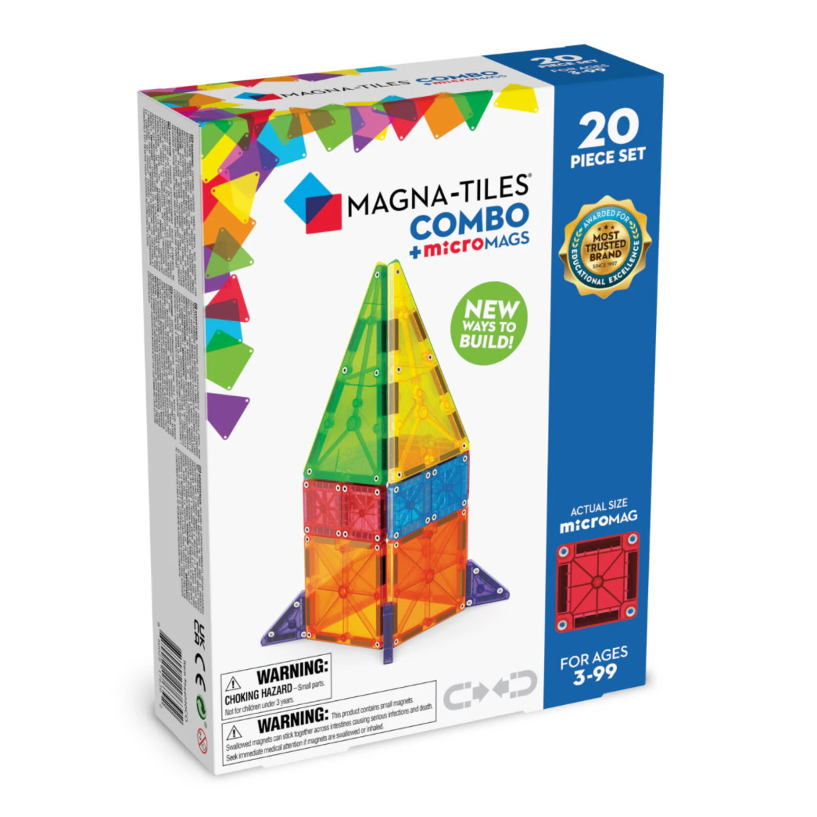 Magna Tiles MAGNA-TILES  Combo met Micro Mags -20 stuks