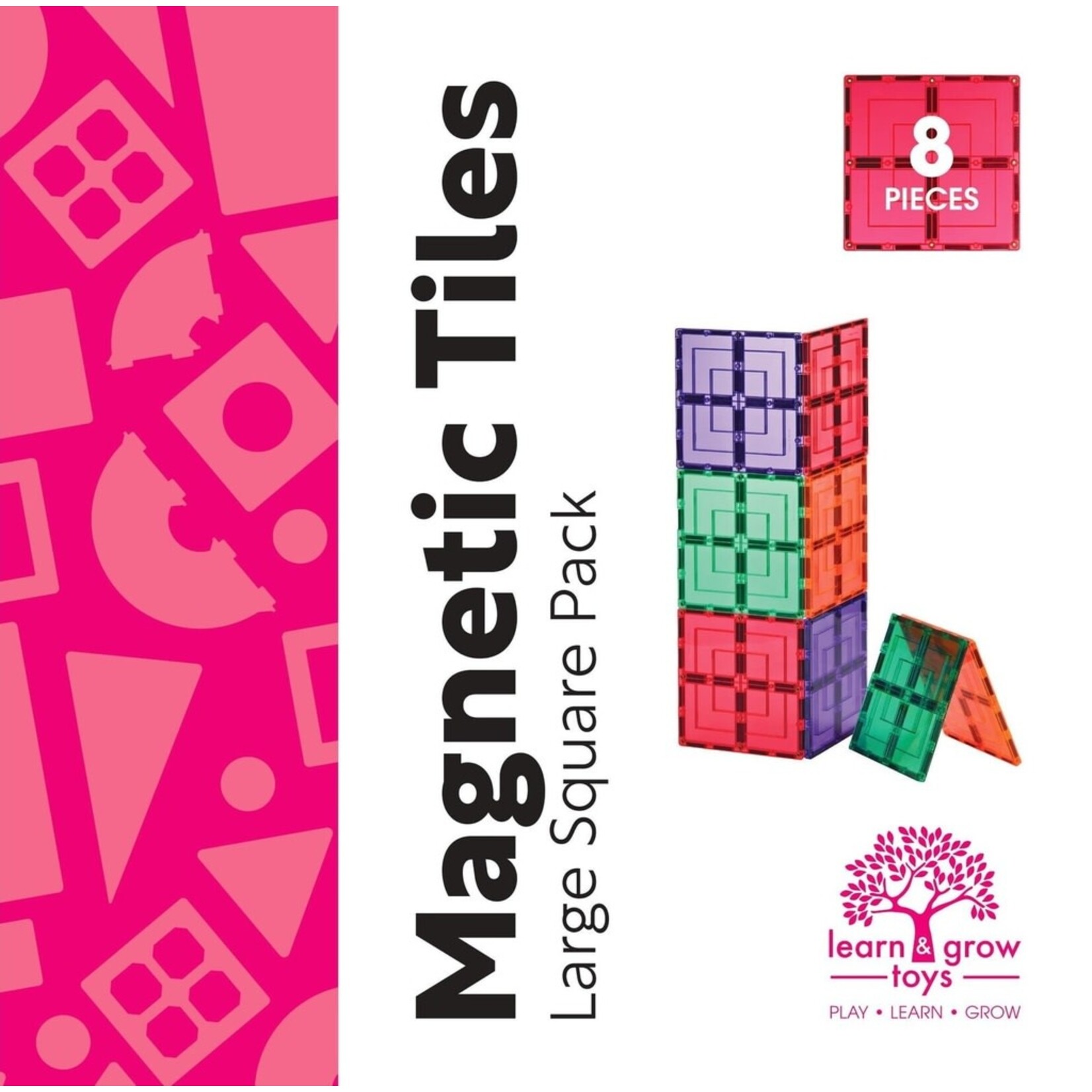 Learn and Grow Toys Magnetische Tegels - Large Square Pack (8 stuks)