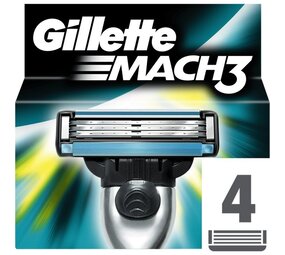 Gillette Gillette Mach 3 scheermesjes - 4 stuks Gillette Gillette Mach 3 scheermesjes - 4 stuks