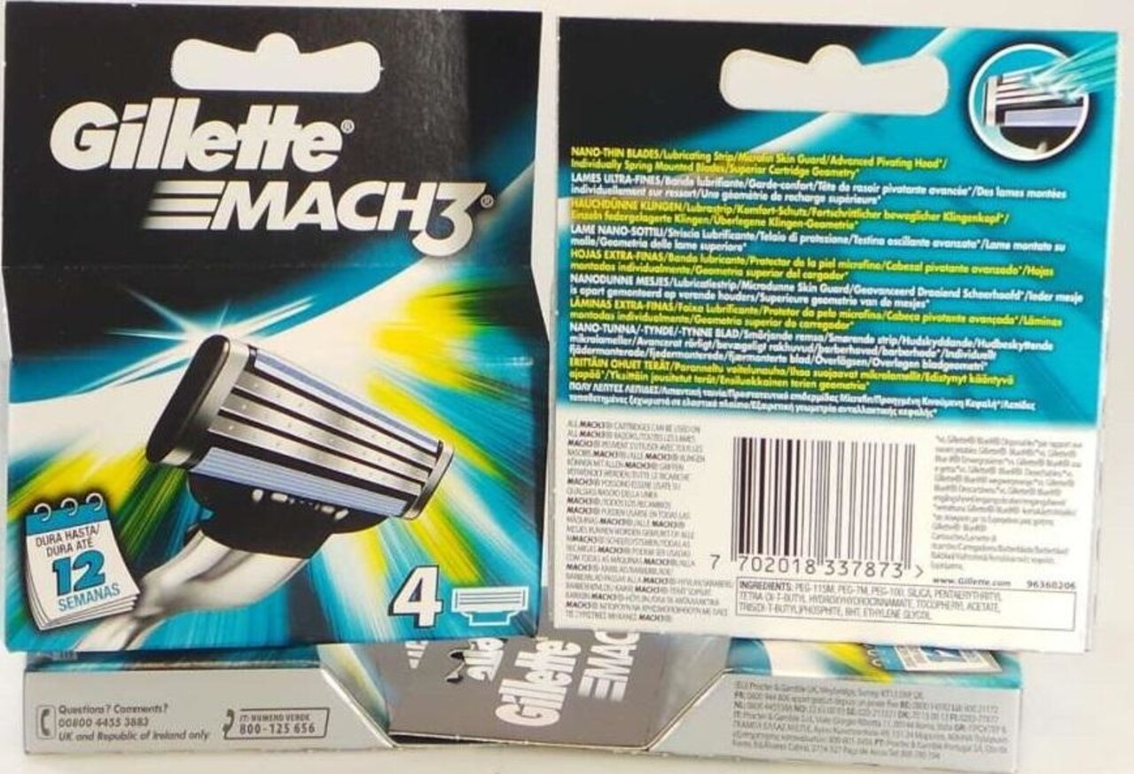 Gillette Gillette Mach 3 scheermesjes - 4 stuks Gillette Gillette Mach 3 scheermesjes - 4 stuks