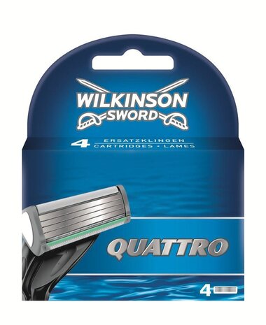 Wilkinson Wilkinson Quattro Scheermesjes (4st.) Wilkinson Wilkinson Quattro Scheermesjes (4st.)