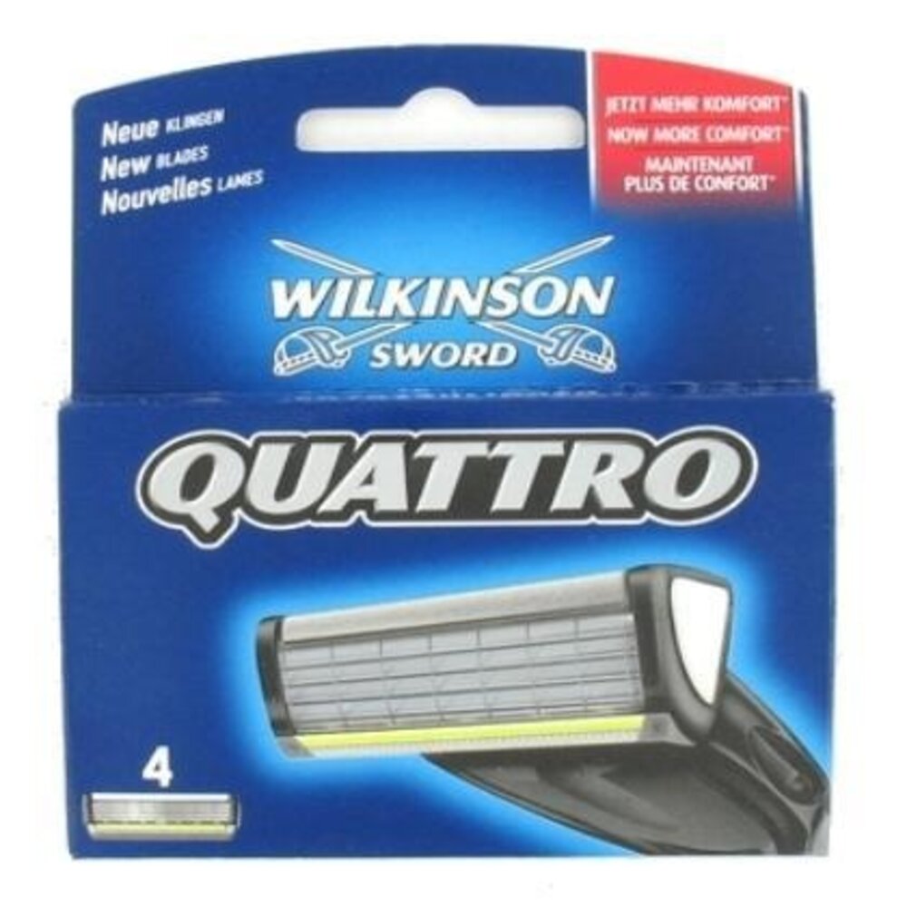 Wilkinson Wilkinson Quattro Scheermesjes (4st.) Wilkinson Wilkinson Quattro Scheermesjes (4st.)