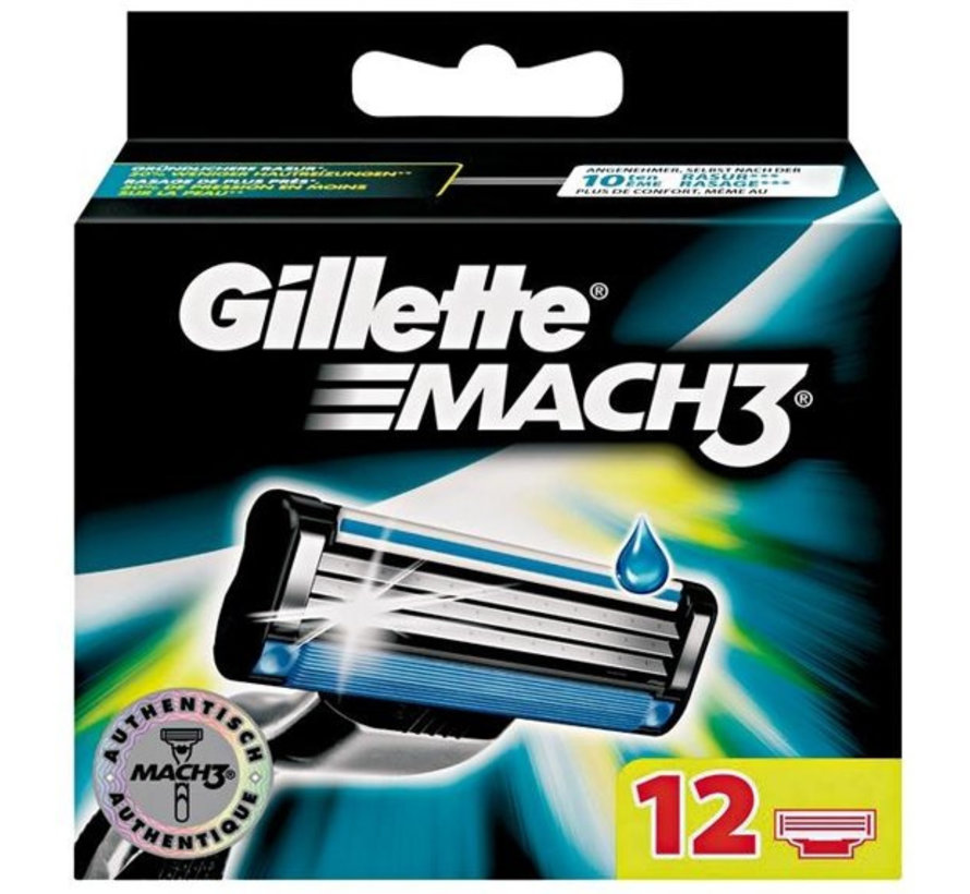 Gillette Mach 3 Scheermesjes 12st - Voordeelpack