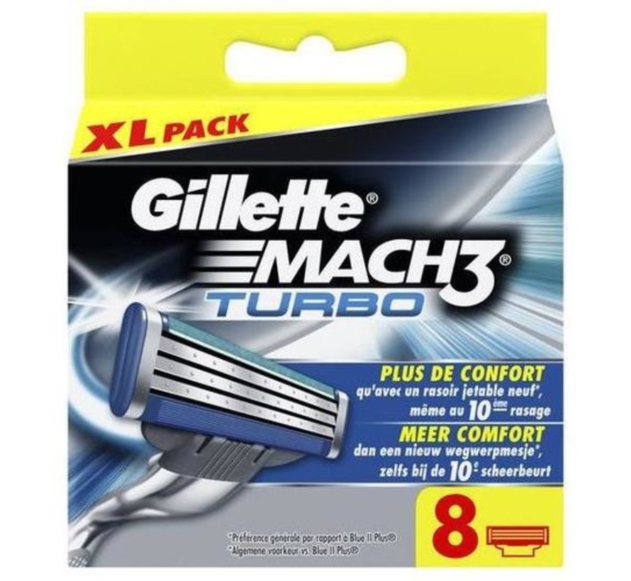 Gillette Mach3 Turbo scheermesjes new (8 st.)