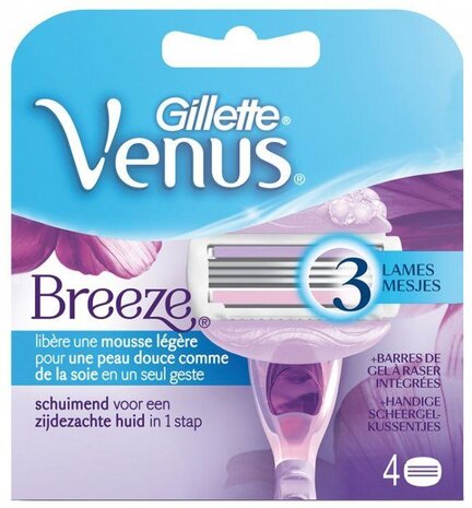 Gillette Gillette Venus Breeze Comfortglide scheermesjes 4st. Gillette Gillette Venus Breeze Comfortglide scheermesjes 4st.
