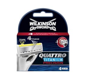 Wilkinson Wilkinson Quattro Titanium Precision Scheermesjes (4st.) Wilkinson Wilkinson Quattro Titanium Precision Scheermesjes (4st.)